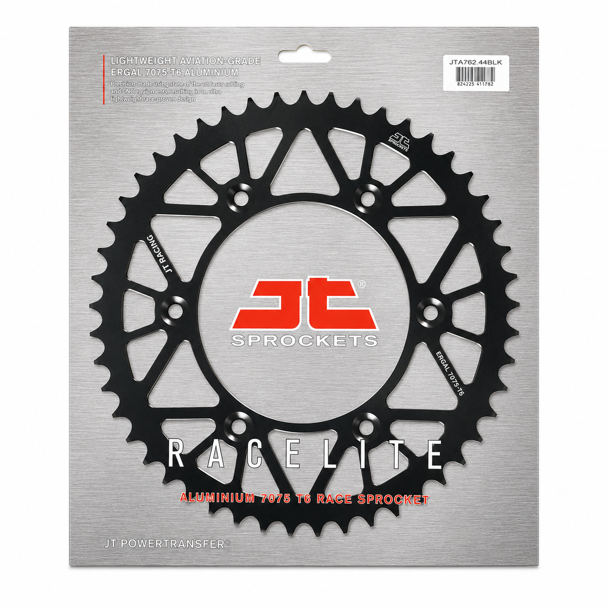 Rear Sprocket Alloy Black, JTA762.44BLK.7075-T6 Aluminium. Ducati 520 Chain Conversion