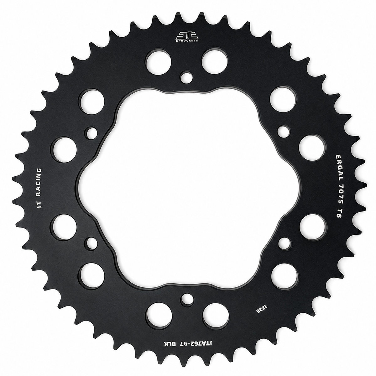 Rear Sprocket Alloy Black, JTA762.47BLK.7075-T6 Aluminium. Ducati 520 Chain Conversion