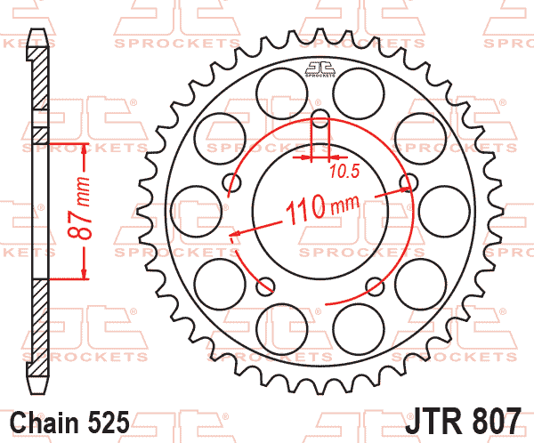 Rear Sprocket Steel JTR807.46