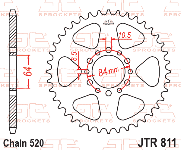Rear Sprocket JTR811.46 Steel