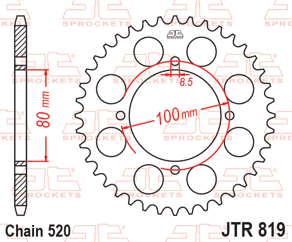 Rear Sprocket JTR819.47 Jt 520