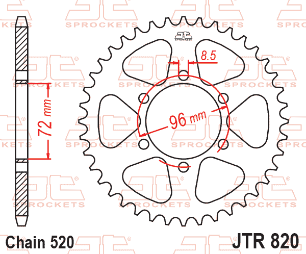 Rear Sprocket Steel JTR820.42
