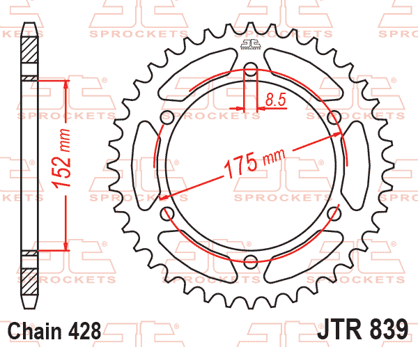 Rear Sprocket JTR839.55 Steel