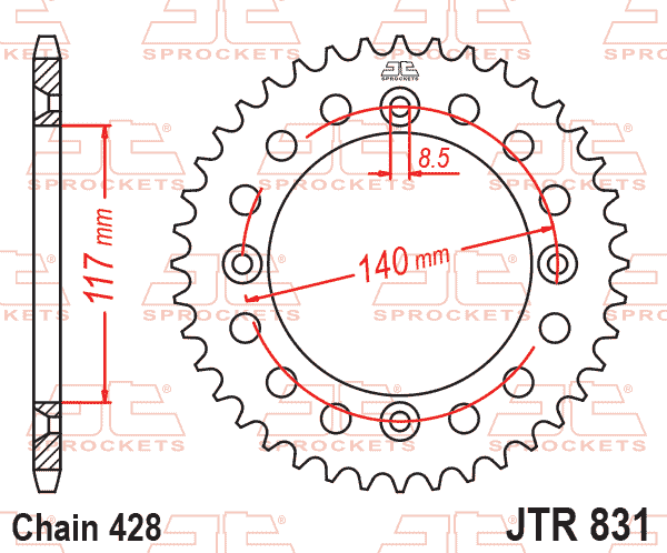 Rear Sprocket Steel JTR831.46