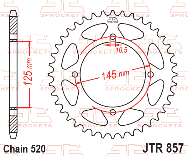 Rear Sprocket JTR857.42 Jt 520