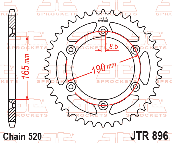 Rear Sprocket Steel JTR896.52