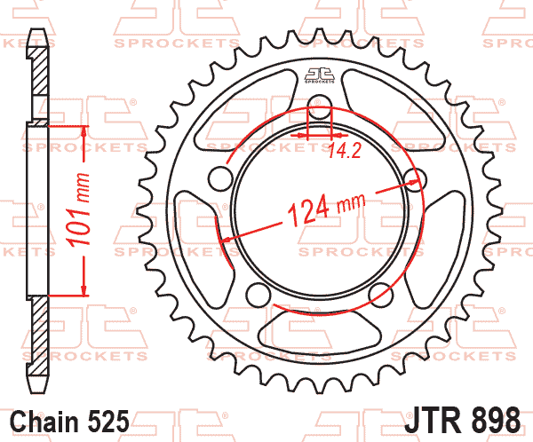 Rear Sprocket Steel JTR898.41