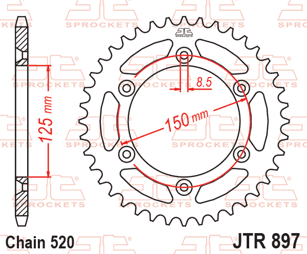 Rear Sprocket JTR897.46 Jt SR897-46