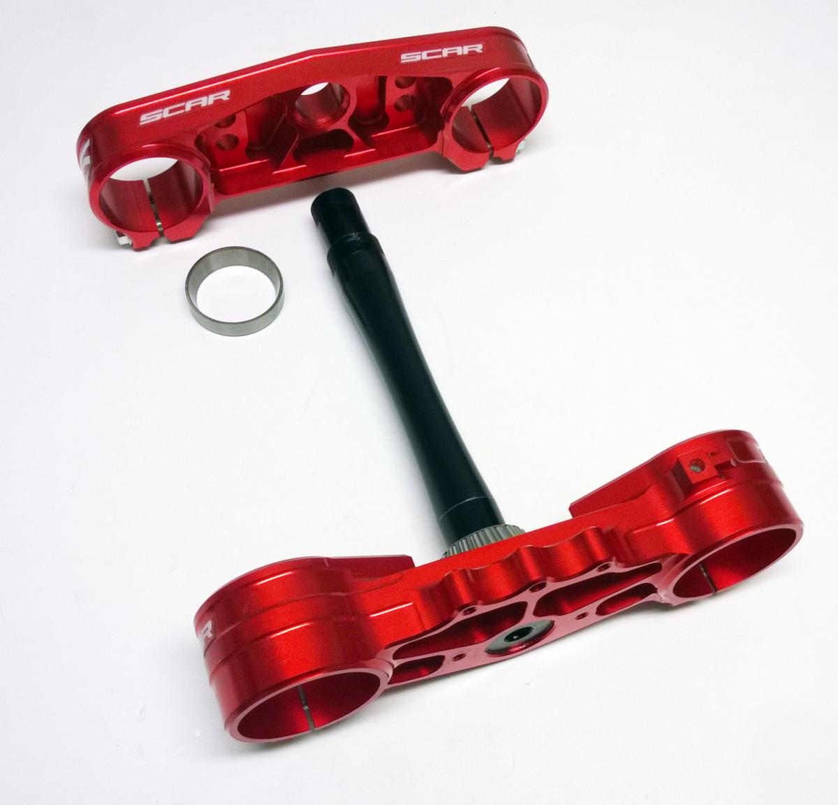 Scar Racing Triple Clamps Red 97-07 Honda CR CRF 125 250 450 R 22mm Offset 53219-KZ3-J20 SCAR S2418