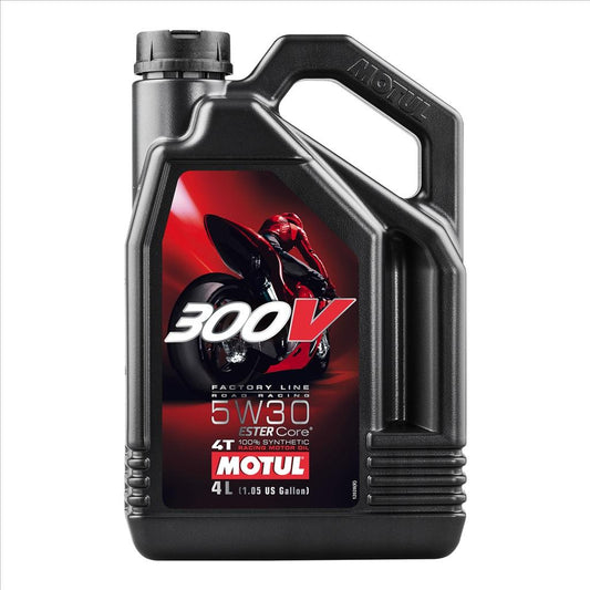 300V FL ROAD RACING 5W30 4 Litre, MOTUL 450005, BOX=4, Motorcycle, 100% SYNTHETIC