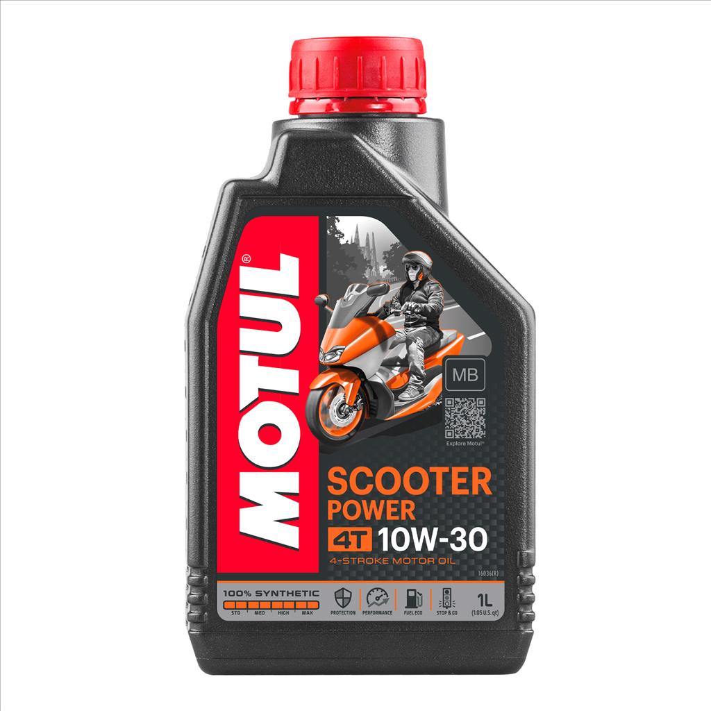SCOOTER POWER 4T 10W30 MB 1 Litre, MOTUL 450066, BOX=12, Motorcycle, 100% SYNTHETIC
