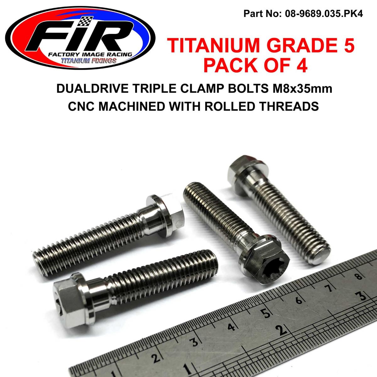 Factory Image Racing Titanium GR5 Titanium Bolt M8x35mm PK4, Triple Clamp Bolts / Dualdrive, / KTM Re: 25080406