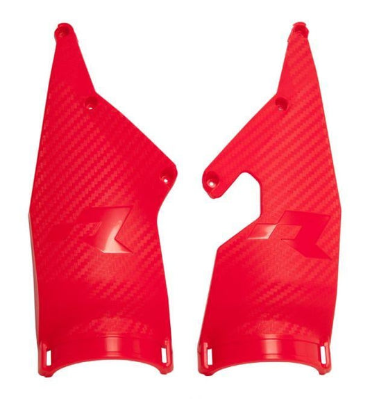Rtech Plastics Rep. Triple Clamp Protectors 20-24 Beta Red, For MX Number Plate, RTECH R-PRTPIARS0021