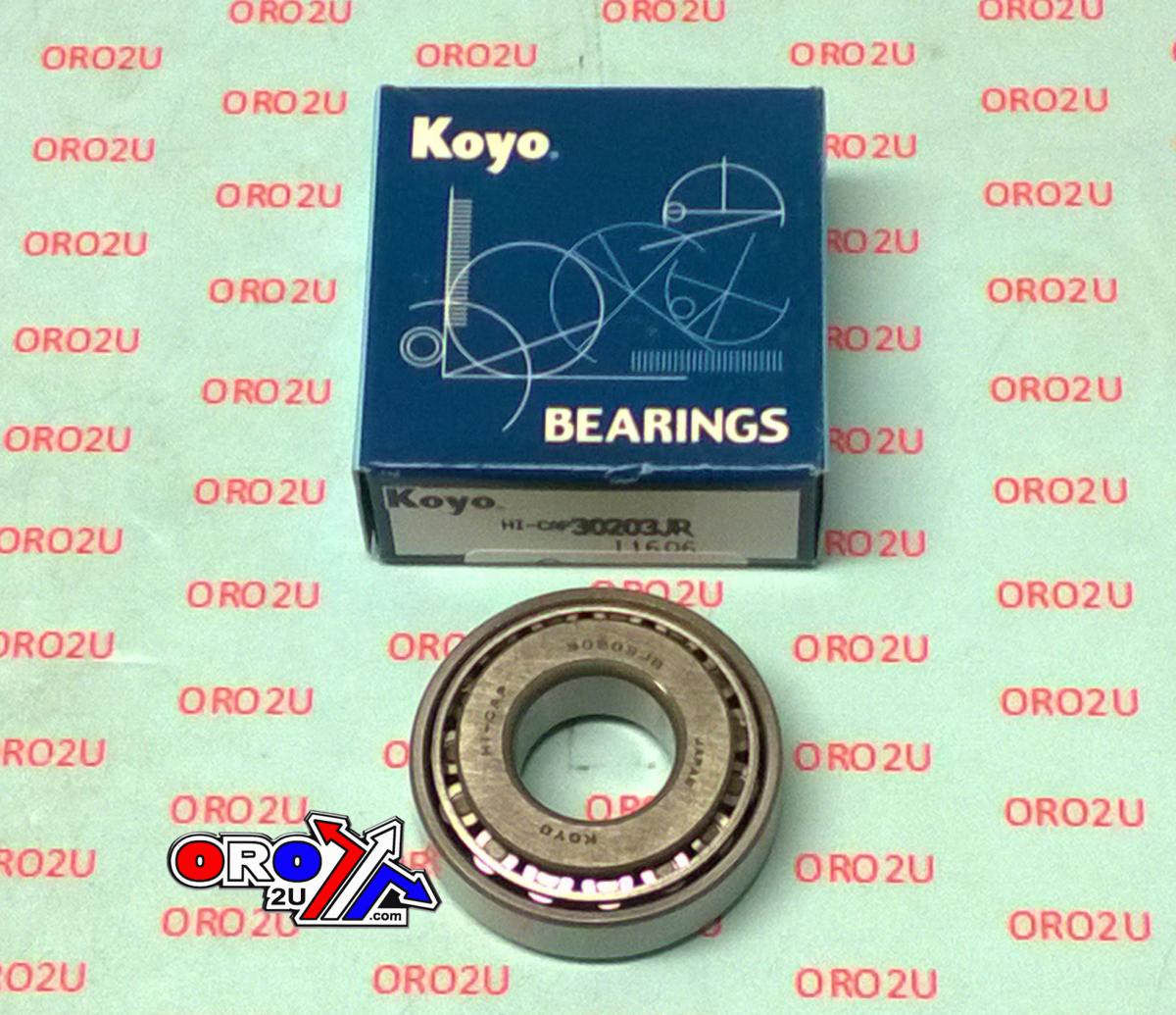 Koyo Bearings Bearing Taper 17x40x13.25 Koyo, HI-CAP30203JR, 93332-00010 40-3029 Made In Japan Each