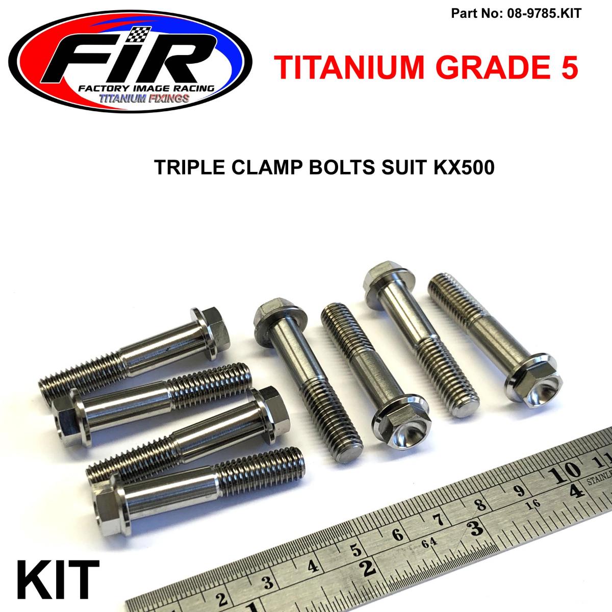 (Use Part Number 08-9689.040.PK4) GR5 Triple Clamp Bolts KX500, 92150-1516 M8x40mm Qty 8, Factroy Image Racing