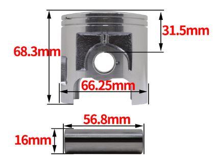 Piston Kit 79-81 DT175 66.25 +0.25 O/S Piston Kit