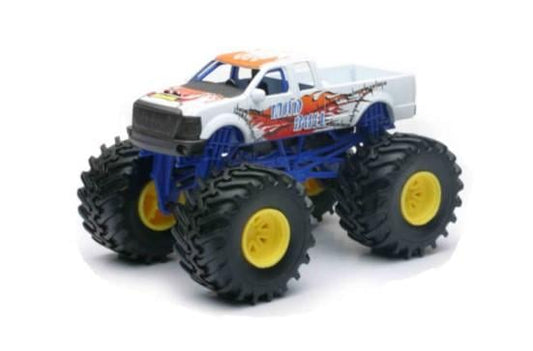 MODEL DIE CAST MONSTER TRUCK, WHITE AND BLUE, SCALE 1:43, NEWRAY SS-19936A