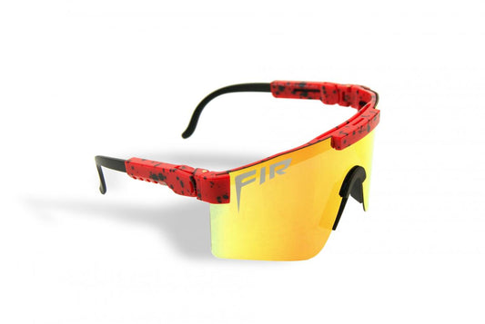 WRAP AROUND FIR SUNGLASSES, UV400 POLARISED LENSES / RED & ORANGE