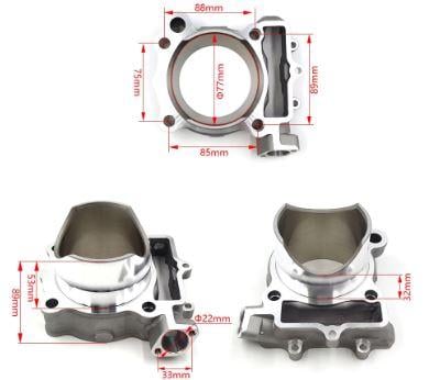 Dirt Racing Cylinder Only 77.00mm Suzuki RMZ 250 Kawasaki KXF 250 11005-0005 11005-0069 K1100-50037