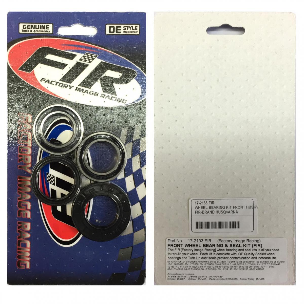 Factory Image Racing Wheel Bearing Kit Front 01-13 Husqvarna CR Sm Sms TC TE Txc WR FIR Racing 25-1415