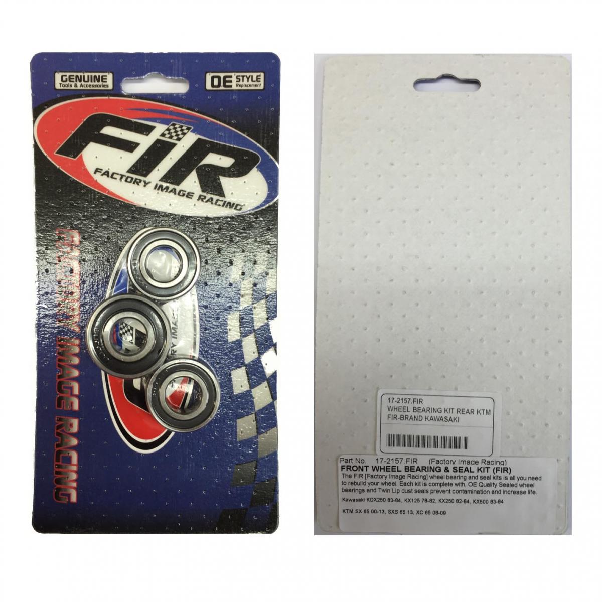 Factory Image Racing Wheel Bearing Kit Rear KTM 65, KX [2 X 601B6003U + 1 X 601B6203U, 601B6203UG], KTM [2 X 0625060037 + 1 X 0625062032]