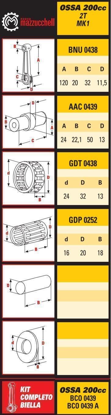 Mazzucchelli Connecting Rod Ossa 22x24 Conrod 439 BCO0439