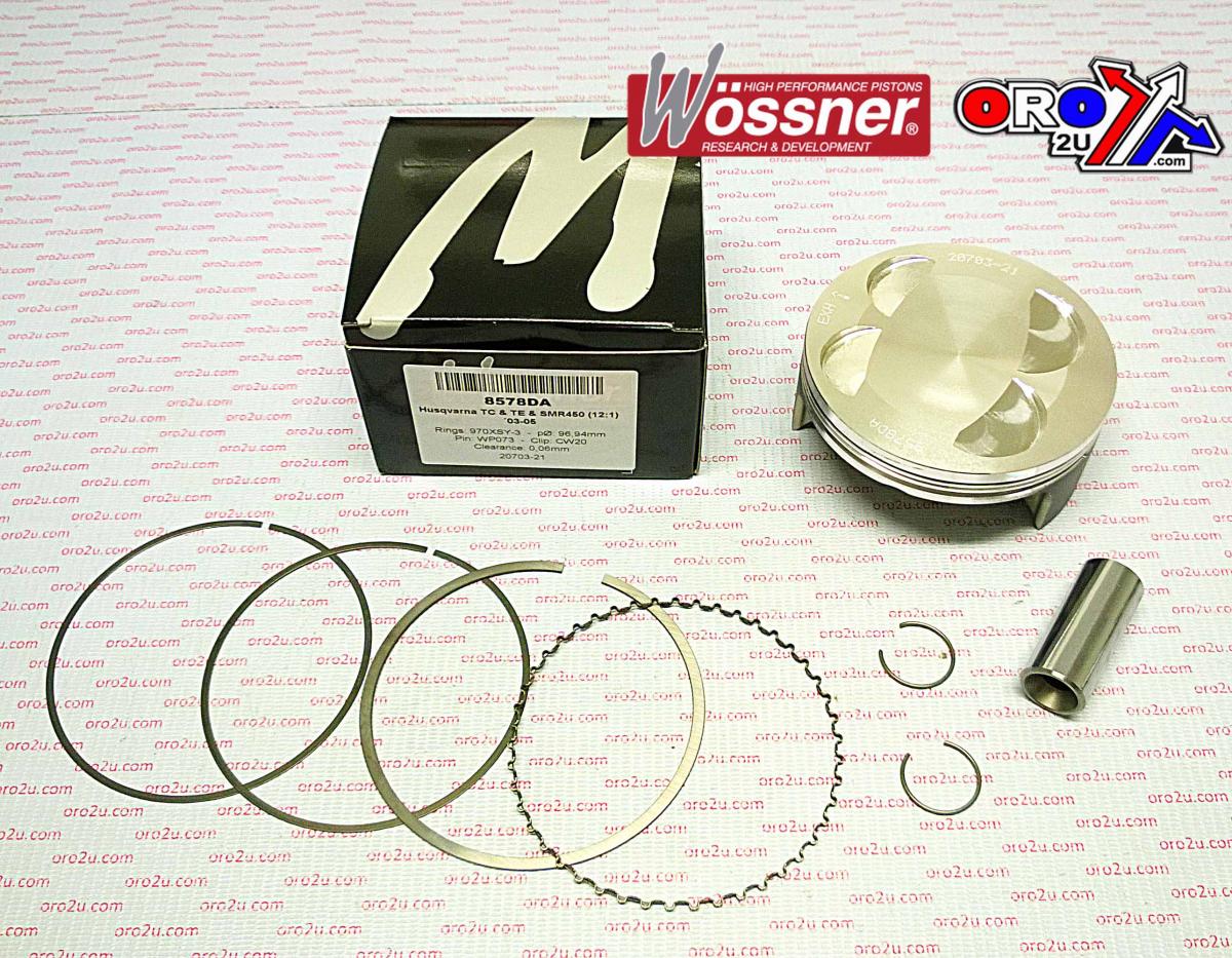 Piston Kit 03-05 Hus 450 97.00, 8578DC Wossner Husqvarna