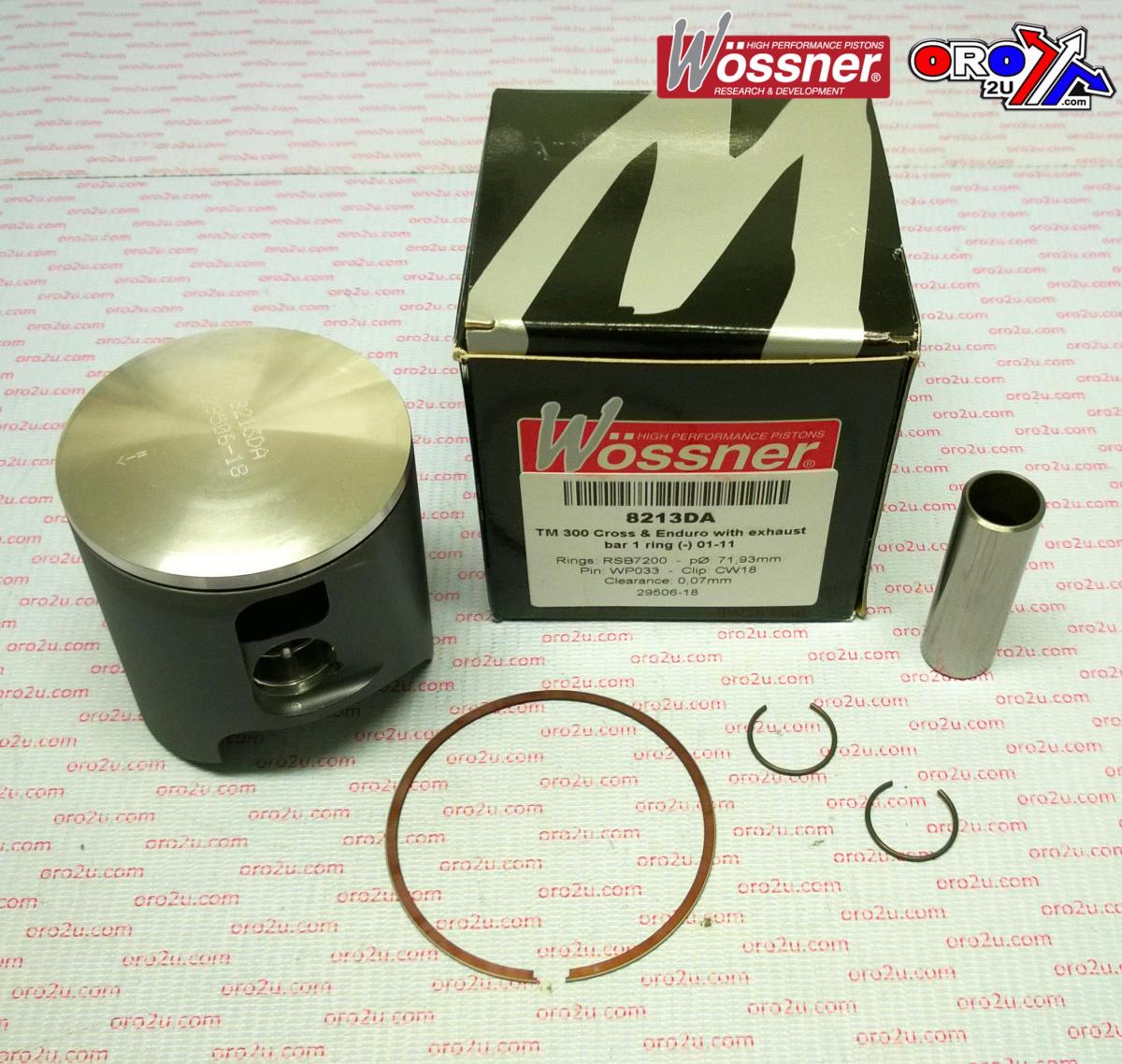 Piston Kit 01-16 TM300 72.00, Forged Wossner 8213DB