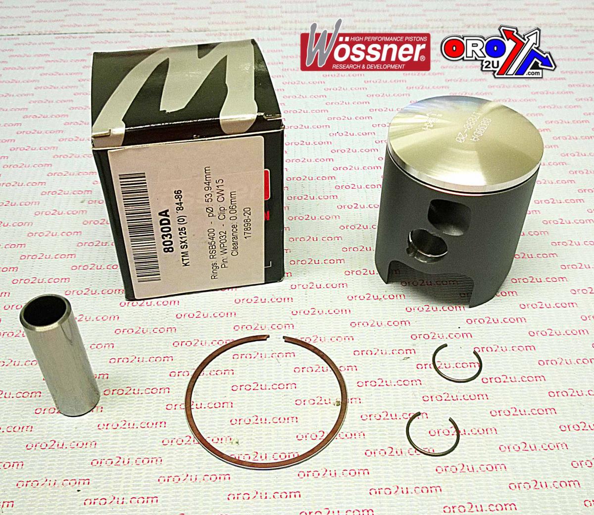 Piston Kit 84-86 KTM125 54.00, Forged Wossner Kit 8030DC