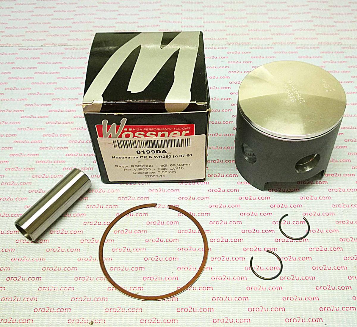 Piston Kit Husky 87-91 250 70, Wossner 8199DC Husqvarna
