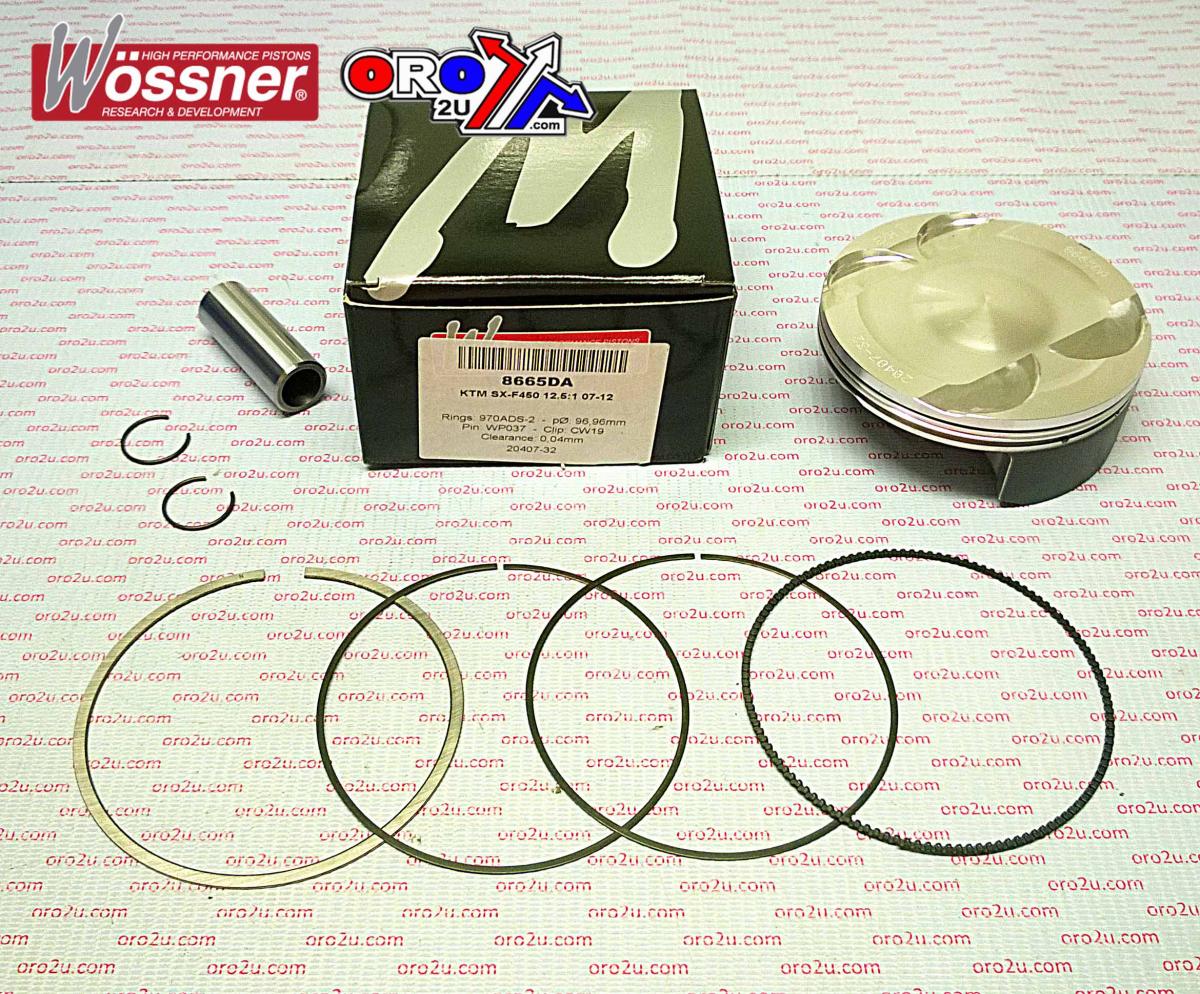 Piston Kit 07-12 SX-F450 97.00, Forged 8665DA Wossner KTM 77330007500