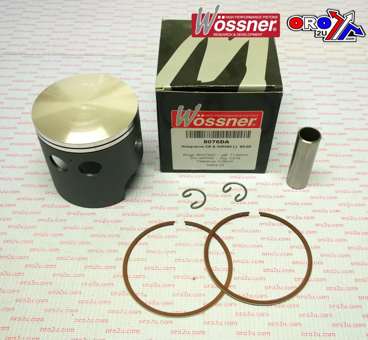 Piston Kit WR360 78.00mm, Wossner 8076DA Husqvarna 504120501