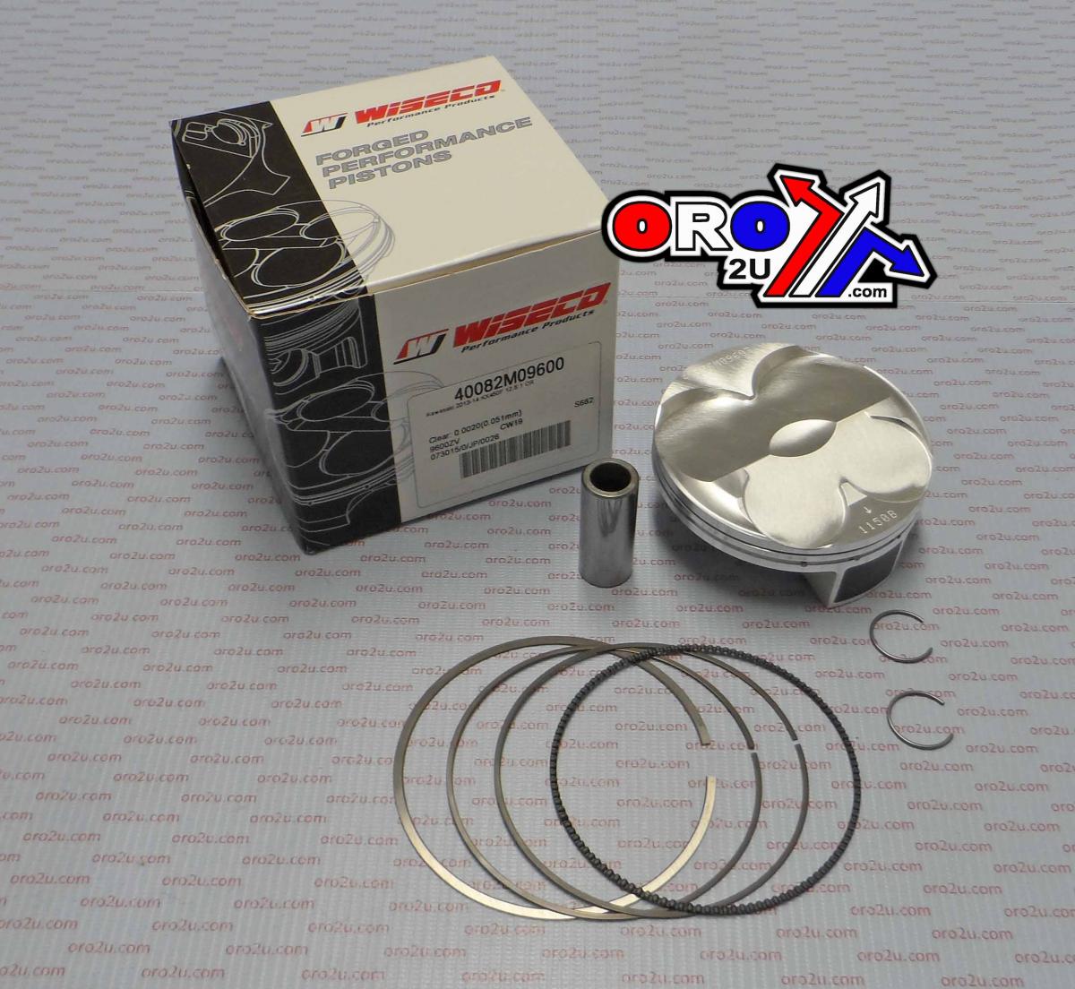 Piston Kit KX450F 2016-18 96mm 12.5:1, Wiseco 40082M09600B KXF450, Years 13-14 / 16-18