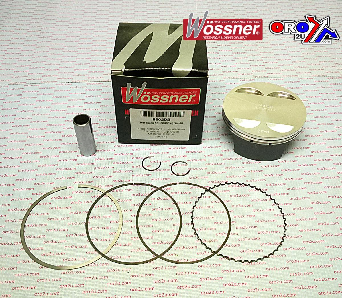 Piston Kit 04-09 Hus 550FC/FC, Wossner Husaberg 8602DC 100