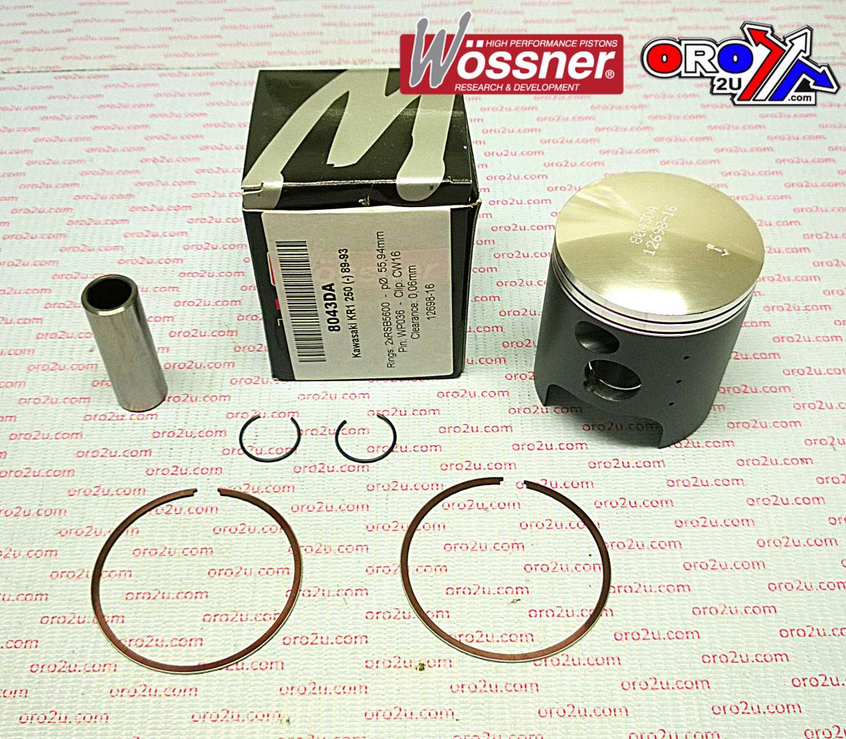 Piston Kit 88-93 KR1-250 56.50, WOSSNER8043D050, Bike Requires 2 Pistons