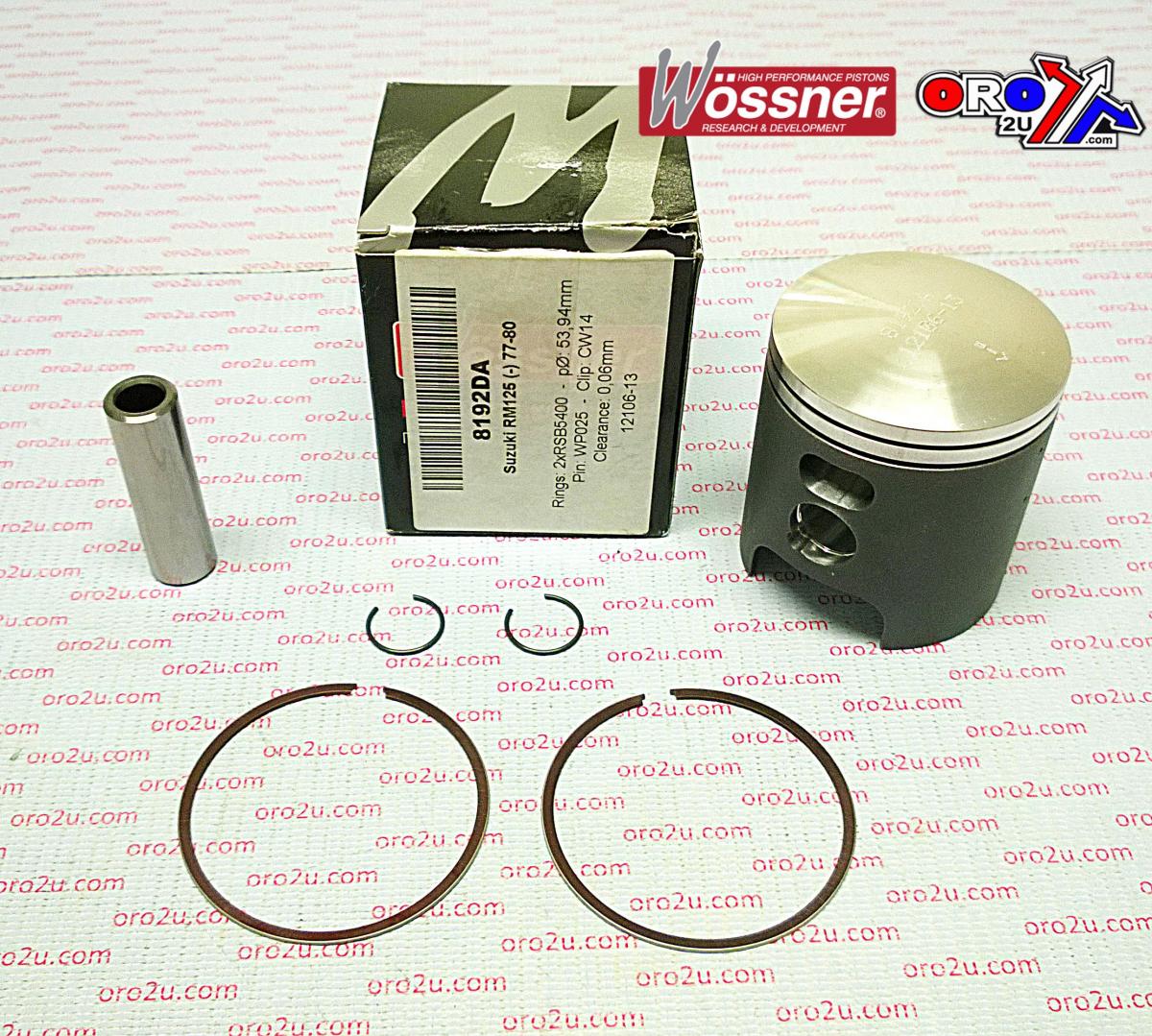 Piston Kit 77-80 RM125 55.00, Forged Wossner 8192D100