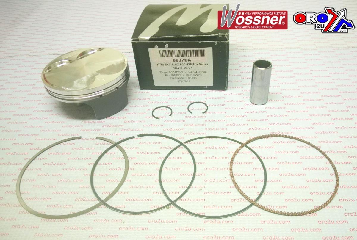 Piston Kit KTM 520 525 Exc SX, Wossner 8637DC KTM 00-09 Hc