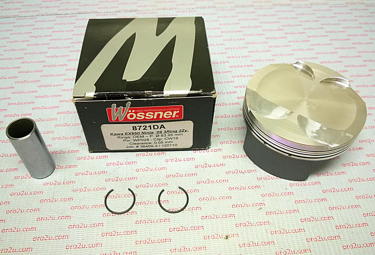 Piston Kit 09 EX650 Ninja 84mm, Wossner 8721DA No Rings, Use OEM Rings With This Item