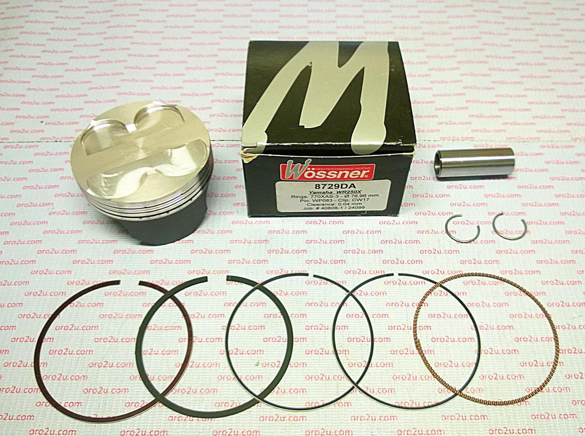 Piston Kit 08-12 WR250X 77.00, Comp. 13.5:1 Wossner 8729DB