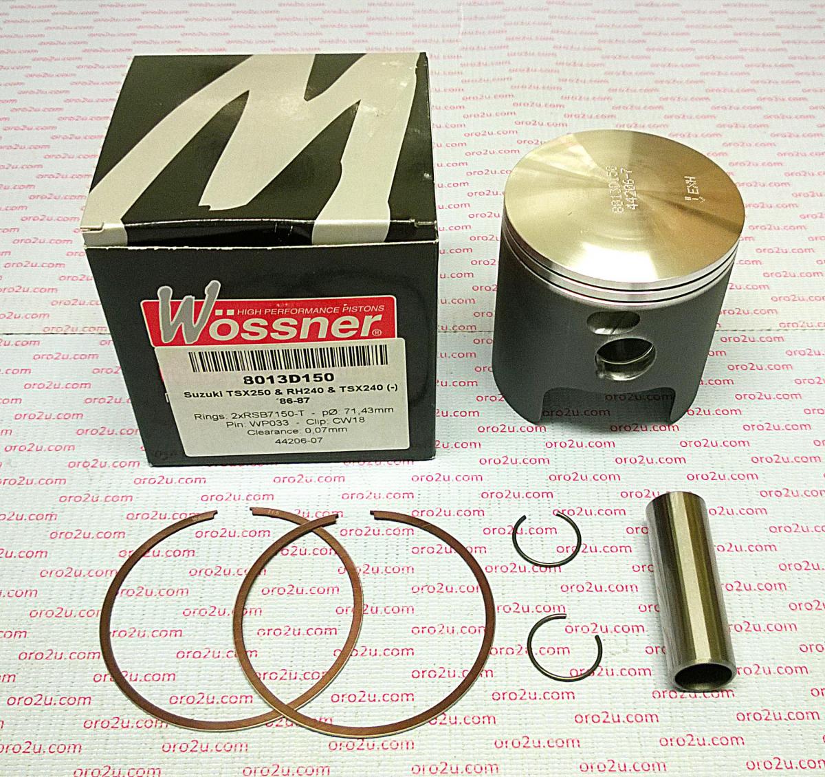 Piston Kit 86-97 TS250 70.00, Forged Wossner 8013DA