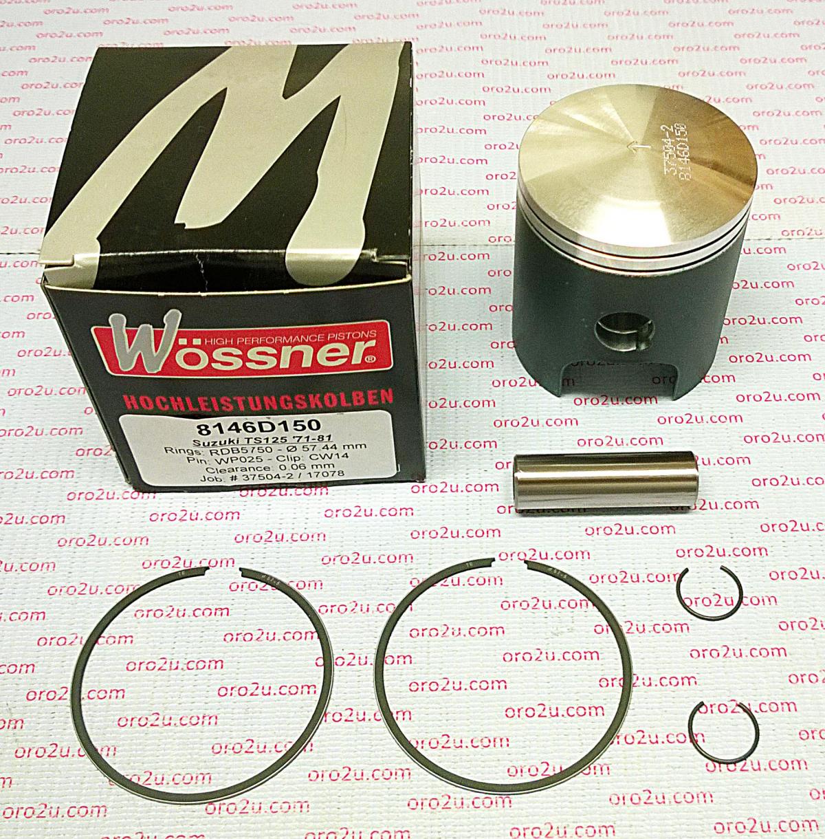 Piston Kit 71-89 TS125 56.00, Forged Wossner 8146DA 12110-28004