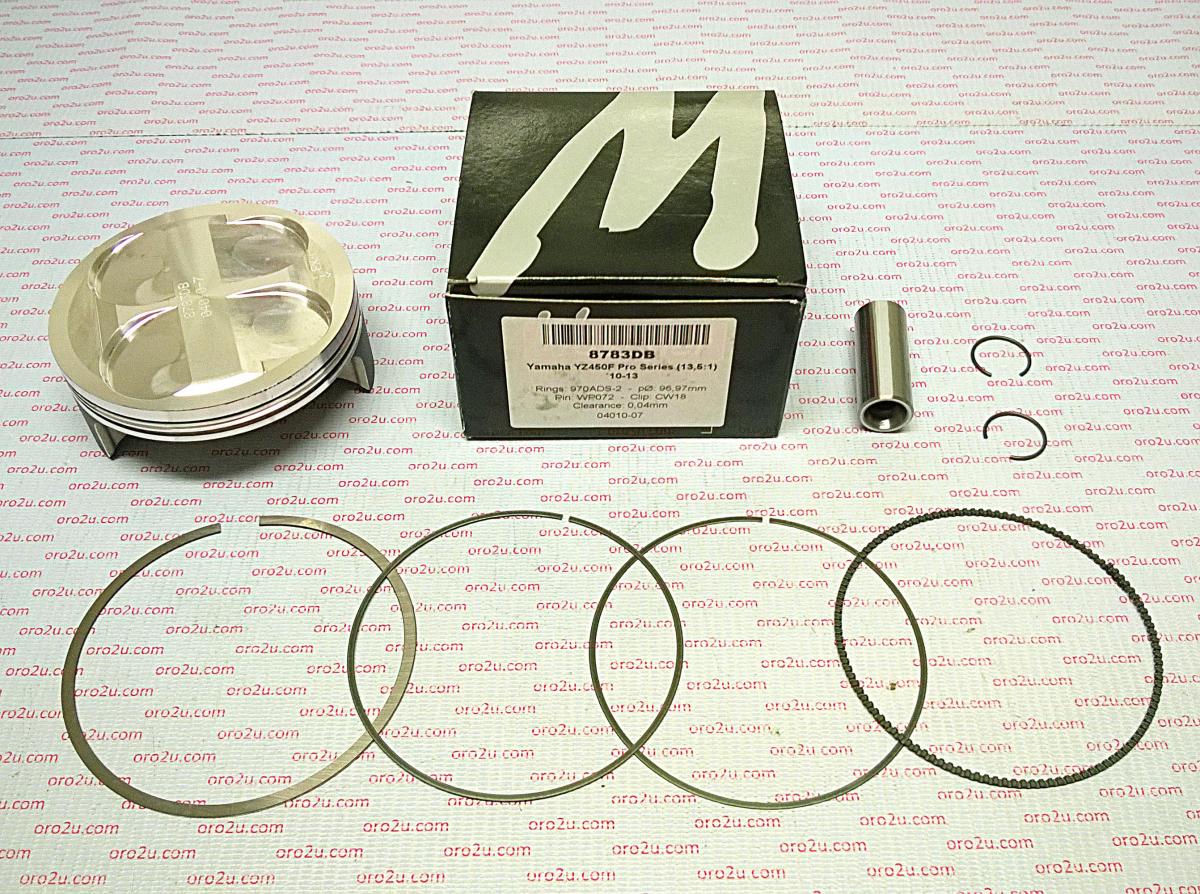 Piston Kit 10-13 YZF450 13.5 B, Comp 13.5:1 Wossner 8783DB