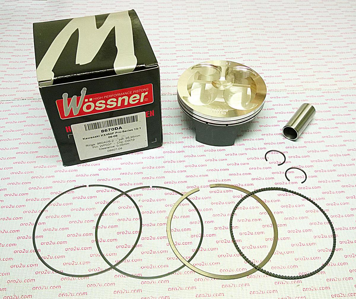Piston Kit 05-08 KXF450 Hc 96, Forged Wossner 8670DA 13001-0073