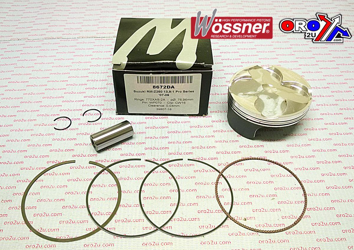 Piston Kit 07-09 RMZ250 Hc 77, Forged Wossner 8672DA 12111-10H20-0F0