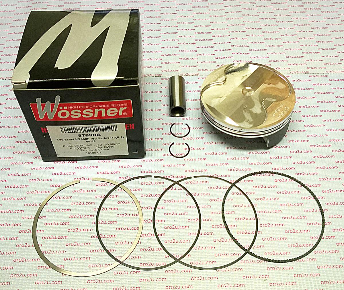 Piston Kit 09-12 KXF450 Hc 96, Forged Wossner 8769DA 13001-0110