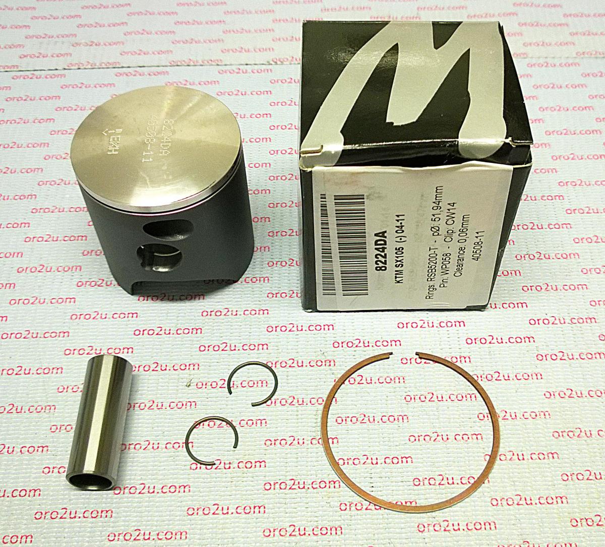 Piston Kit KTM 105 SX Xc 52.00, Forged Wossner 8224DC 03-08