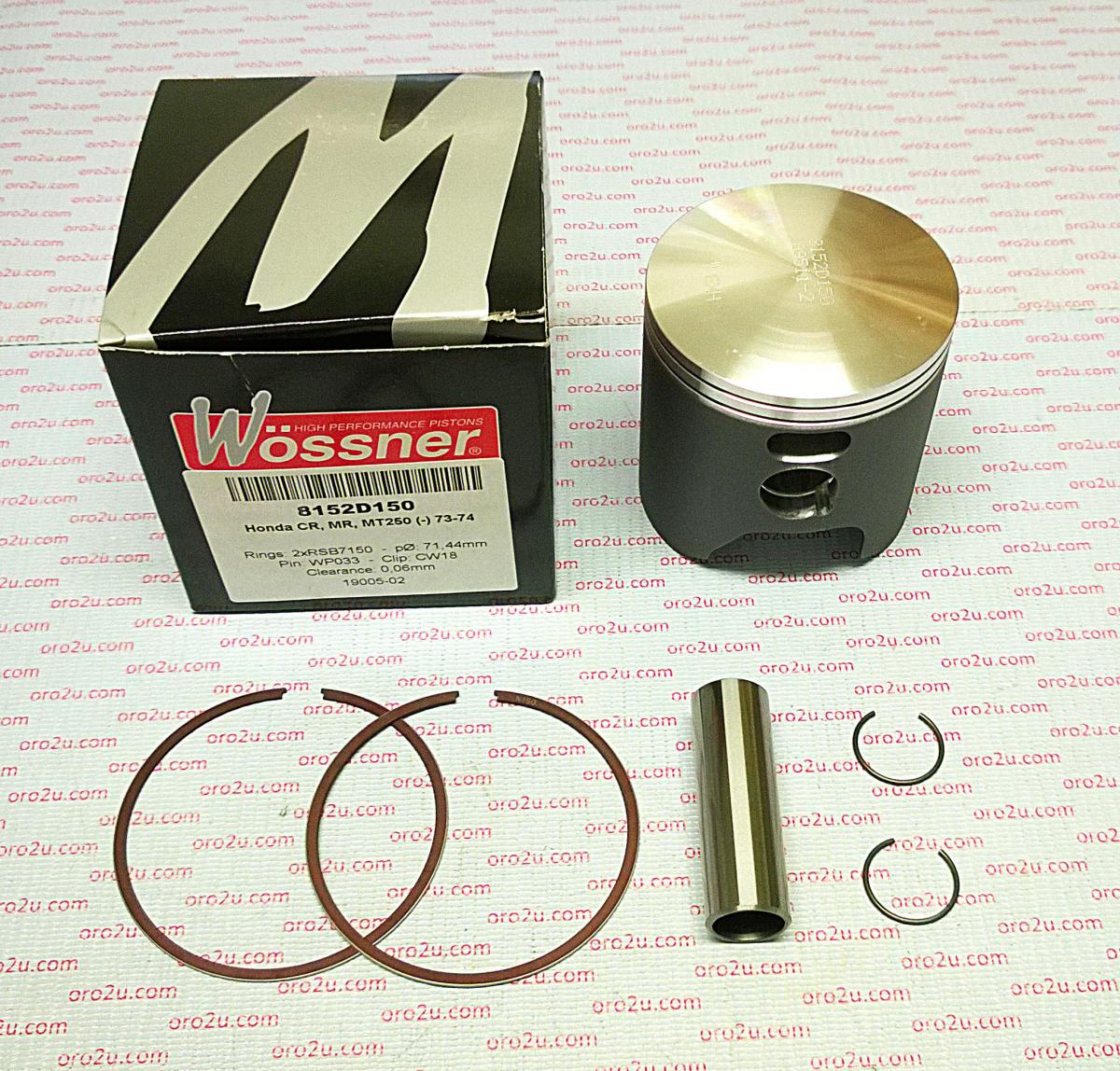 Piston Kit 73-74 CR250 71.00, Forged Wossner 8152D100