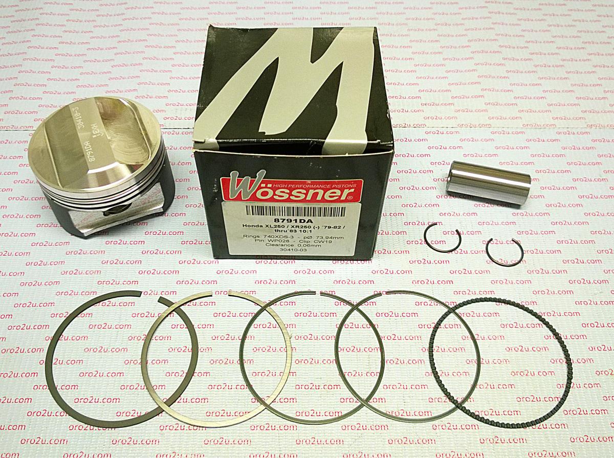 Piston Kit XR Xl 250 74.50, Wossner 8791D050 79-83