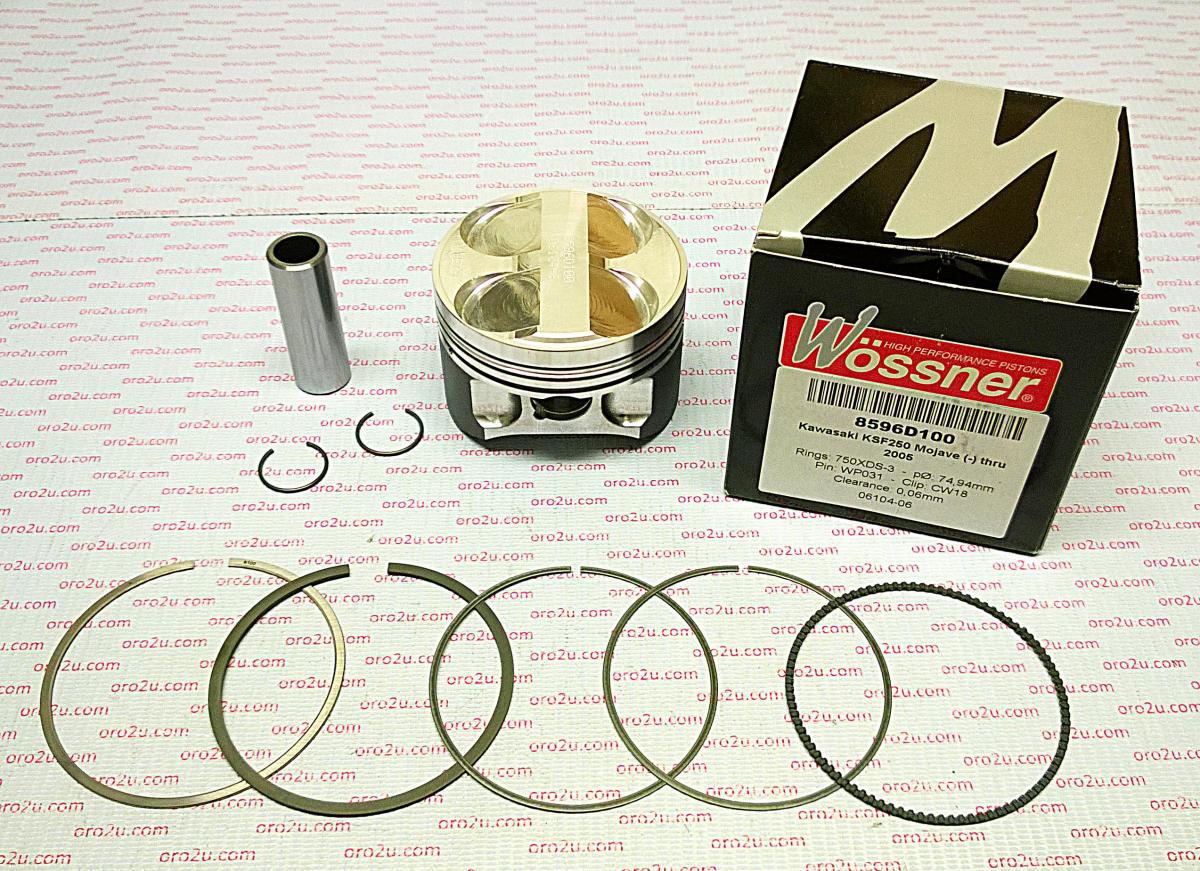 Piston Kit 87-05 KSF250 74.00, Forge Wossner 8596DA ATV
