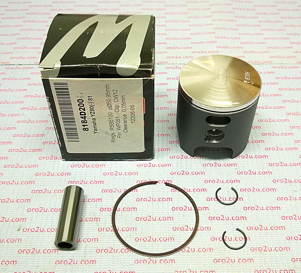 Piston Kit 1981 YZ80 49.50mm, Forged Wossner 8184D050